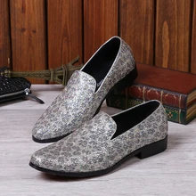 Christia Bella Glitter Männer Wohnungen Schuhe Aus Echtem Leder Männer Party Hochzeit Loafer Modefreizeitschuhe Slip Rauchen Hausschuhe