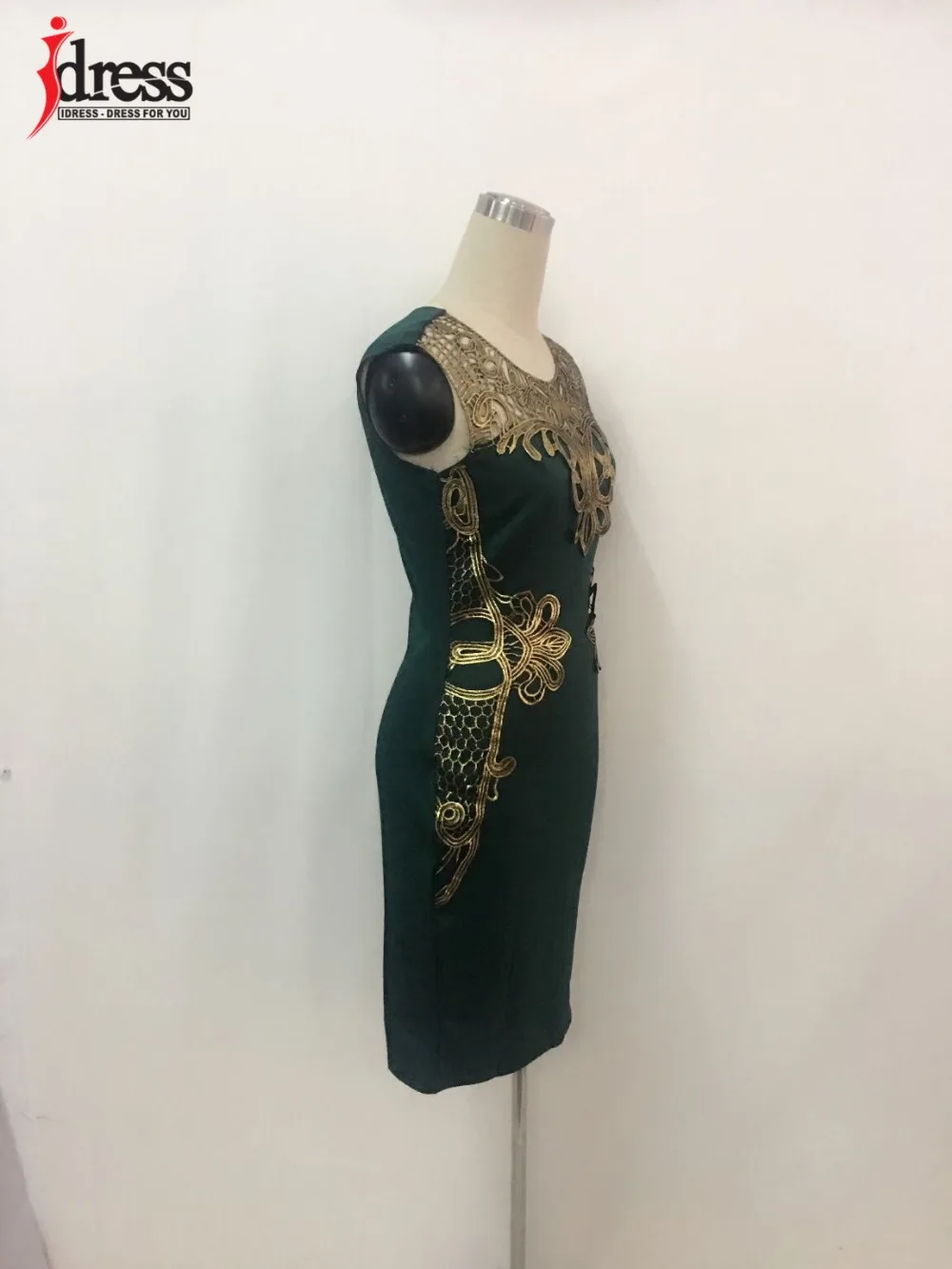 IDress Plus Size Women Clothing Bodycon Trendy Print Evening Dress for Women Golden Embroidered Dress Summer Women High Quality (10)