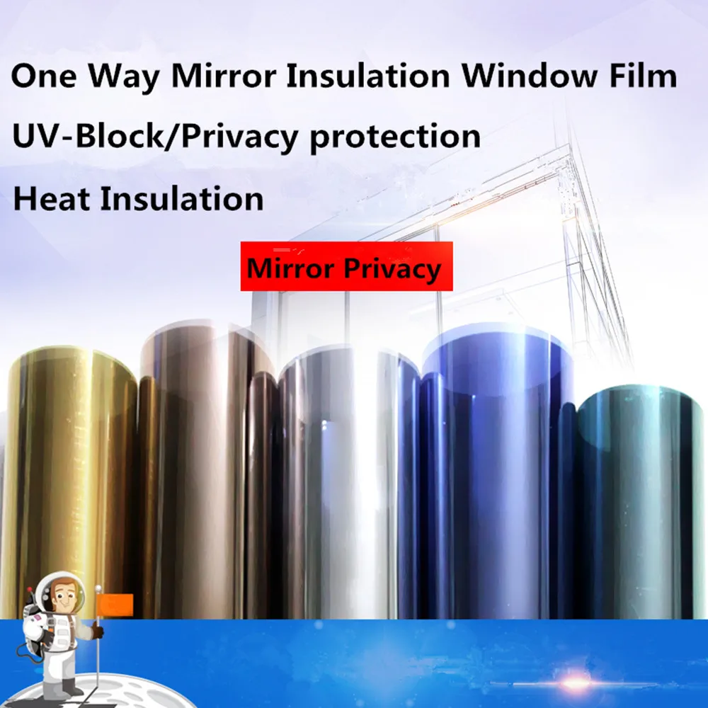 Solar Reflective One Way Mirror Privacy Window Film Glass Insulation Sticker GO9 