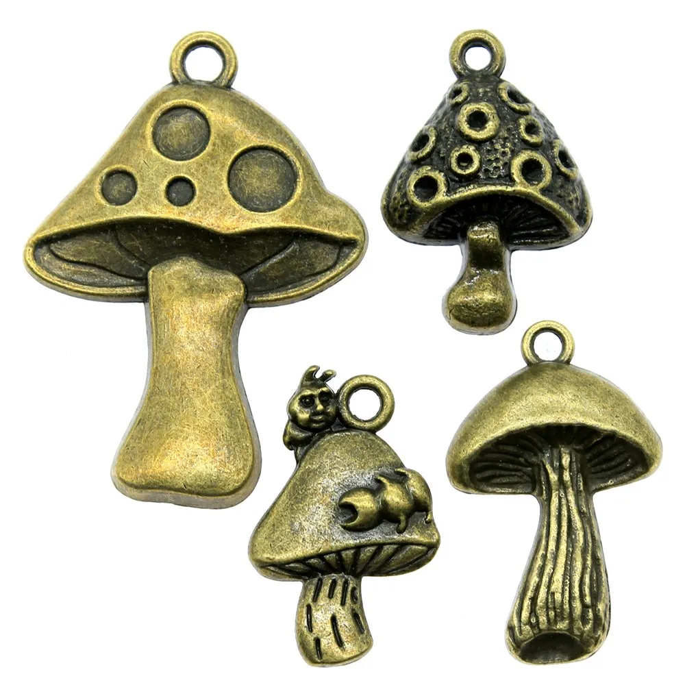 Buy 8pcs/lot Antique Bronze Color Mushroom Charm