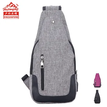 

New Hot Selling 3 Color Crossbody Bag USB Charging Port Outdoor Leisure Chest Bag Riding Travelling Camping Hiking Shoulder Bags