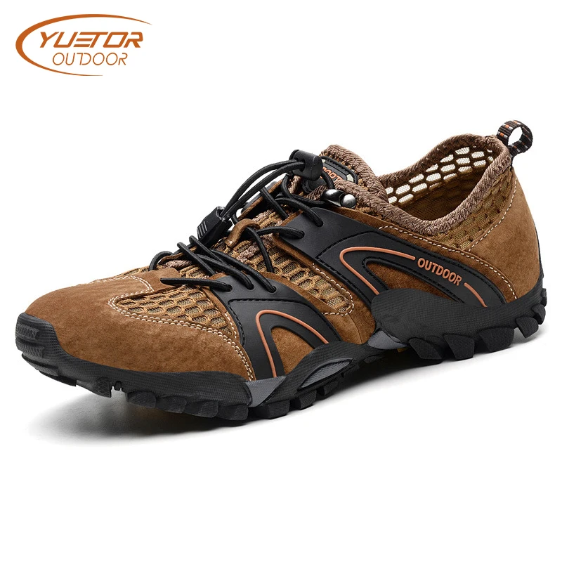 

YUETOR OUTDOOR Summer Breather Mesh Hiking Shoes Men Quick Drying Tactical Shoes Trekking Sandals Sports Climbing Water Sneakers