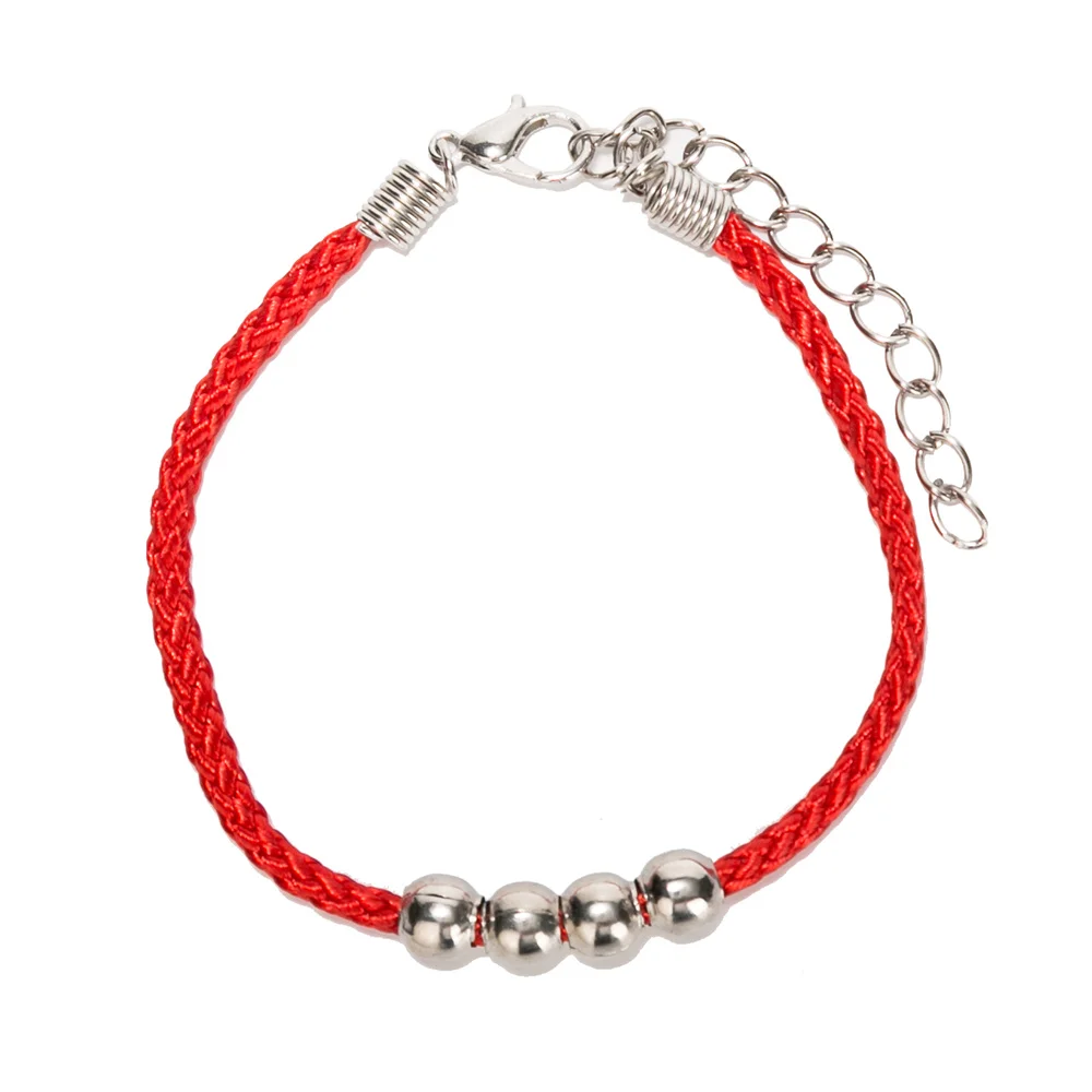 LINDAJOUX Lucky Red Thread амулет в форме руки бусины ChString цепи браслеты для женщин с растягивающейся веревкой браслет - Окраска металла: 18 red