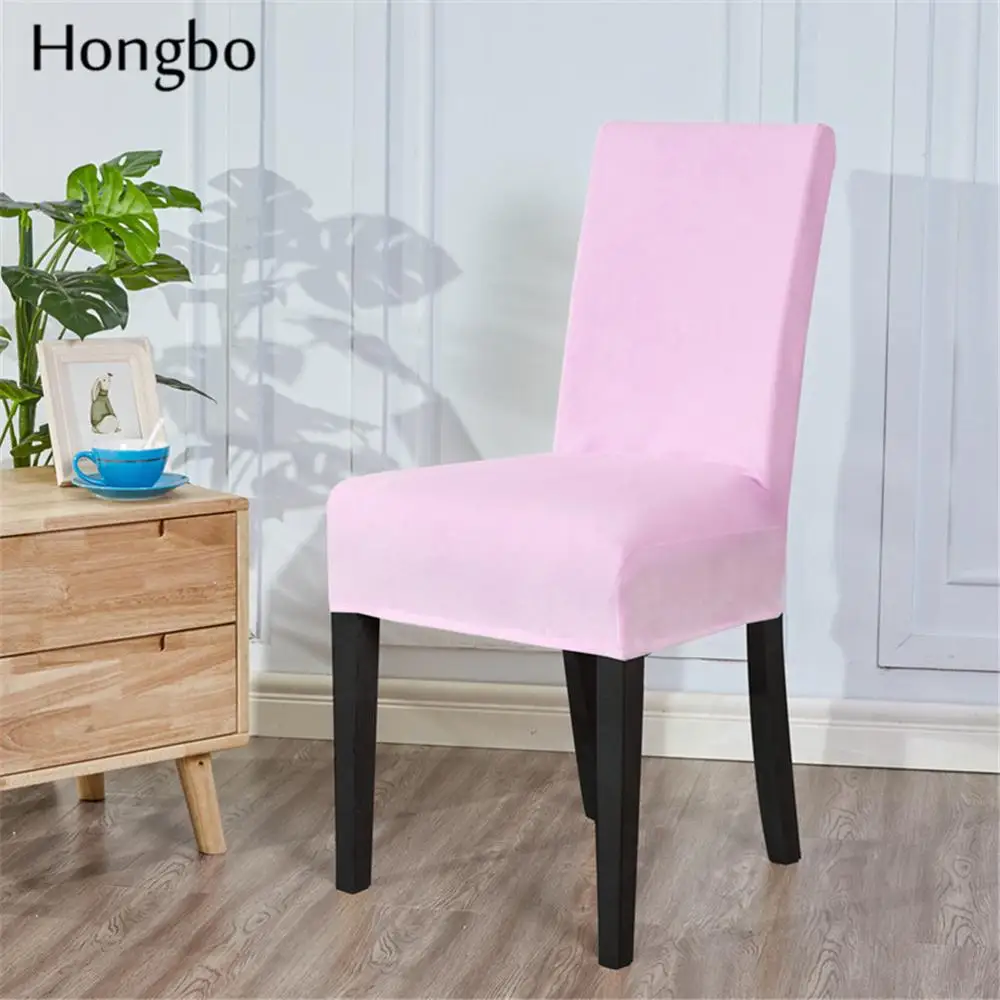 Hongbo Бархатный Чехол для стула пылезащитный стрейч Чехлы для стула для свадьбы банкета Декор для дома отеля Slipcover funda para silla - Цвет: Pink