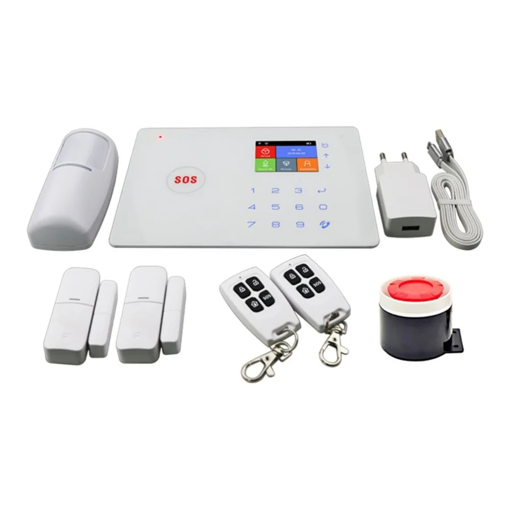 

2.4 Inch TFT Screen WIFI GSM Security Alarm System Motion Detector APP Control Wireless Smart Home Burglar Alarm