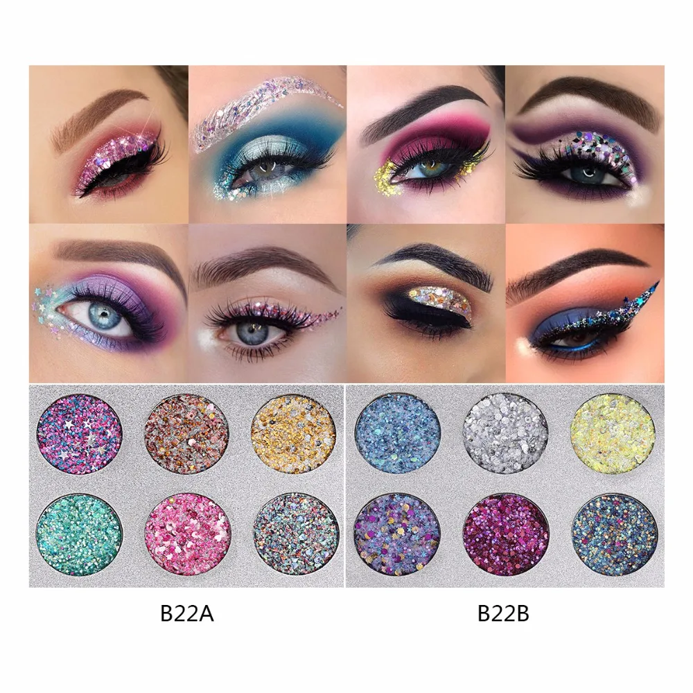 

Beauty Glazed 6 Color Glitter Eye Shadow Bar Makeup Eyeshadow Palette Maquiagem Sombra Mineral Spangle Diamond Eyeshadow Shimmer