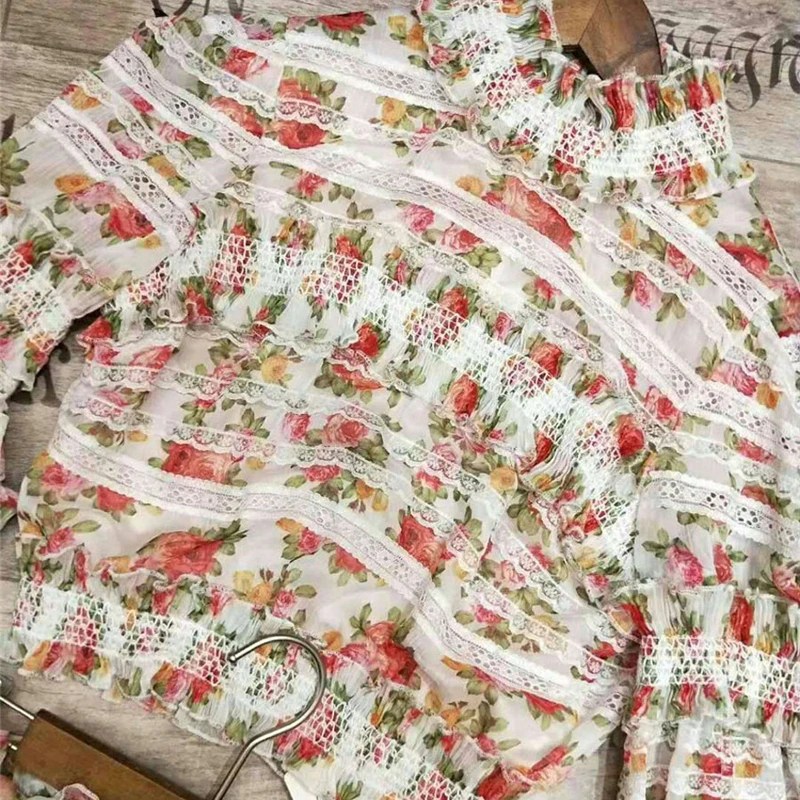 Summer-High-Quality-2-Piece-Sets-Women-Sleeve-Long-Floral-Printed-Lace-Shivering-Shirts-Sexy-Mini (6)