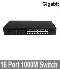 Высококачественный металлический чехол, коммутатор Gigabit Ethernet 1000 Мбит/с, Rj45, 16 портов, офисный интернет с адаптером