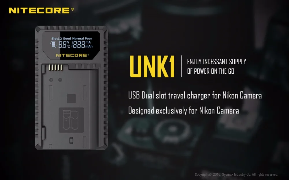 Nitecore UNK1 цифровой USB Зарядное устройство для Nikon Батарея EN-EL14 EN-EL14a EN-EL15 D750 D810 D610 D7100 D800 D800E D7000 D7200 D600