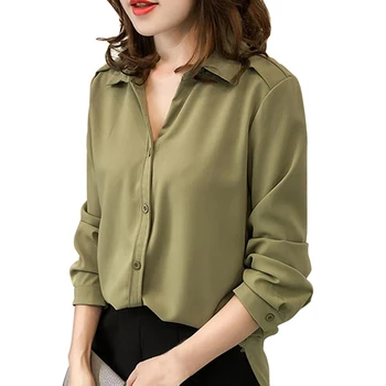 

Spring Long-sleeved Chiffon Women Blouse Shirt 2018 Formal Women Tops blusas