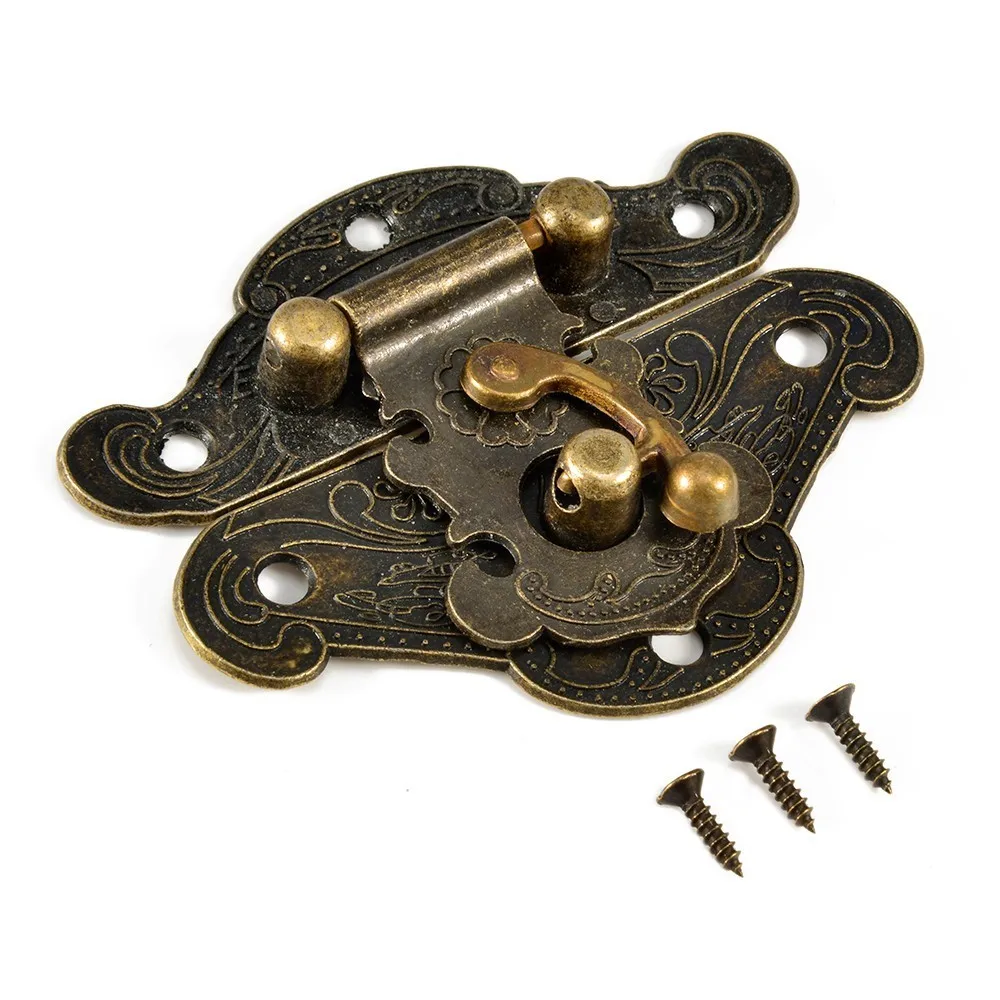 5pcs Antique Decorative Latch Vintage Jewelry Wooden Box Hasp Buckle