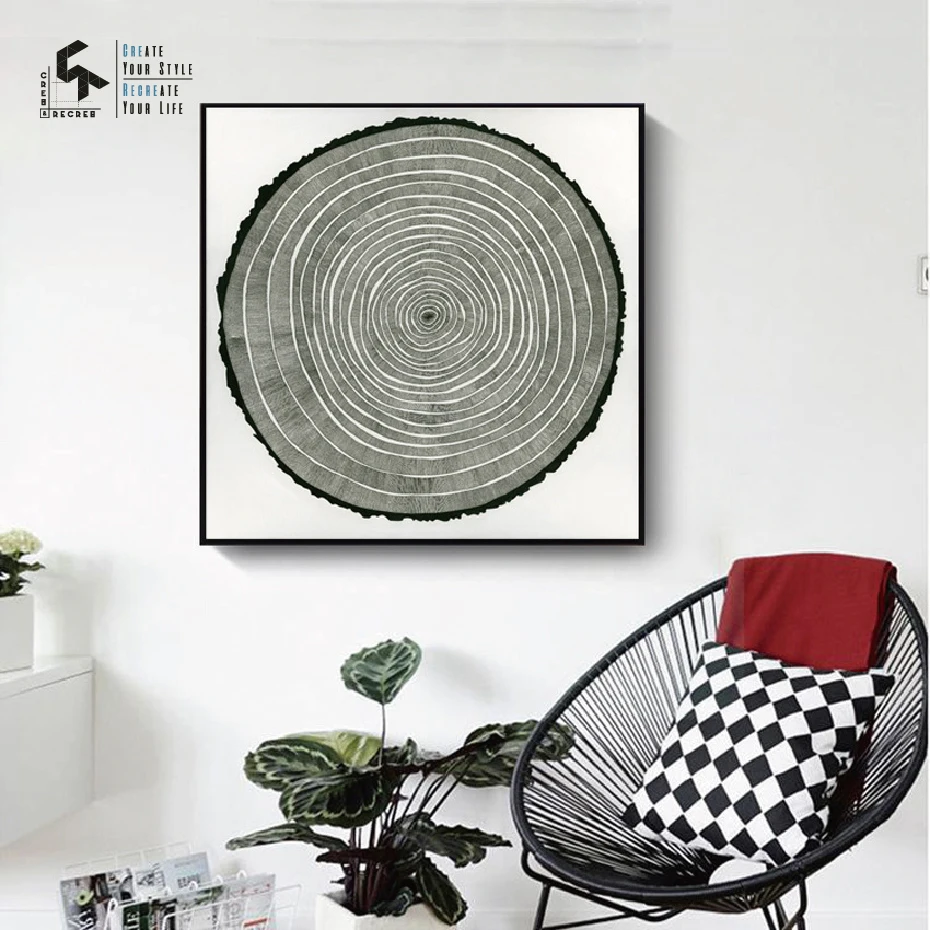 

CREATE&RECREATE Nordic Poster Canvas Art Tree Ring Posters And Prints Wall Art Canvas Painting Decoration Pictures CR1810114008