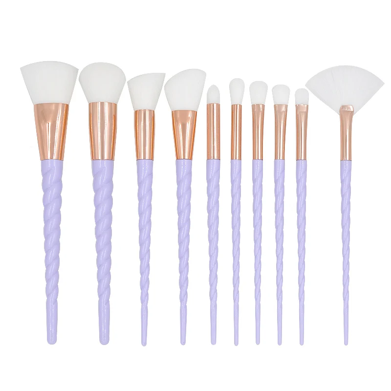 

Lokay Unicorn Makeup Brushes Set Fantasy Makeup Tools Foundation Eyeshadow Lipstick 10 pcs mermaid brushes
