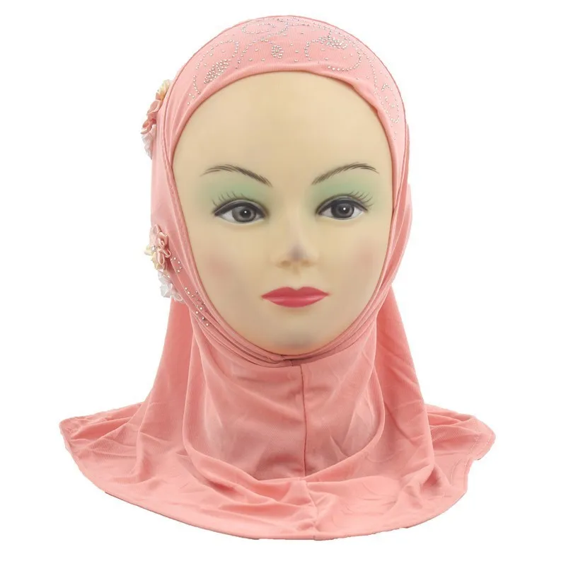 Мусульманский хиджаб для девочек, исламский шарф в арабском стиле, шали с 6 красивыми цветами для девочек от 1 до 5 лет, мягкий стрейч