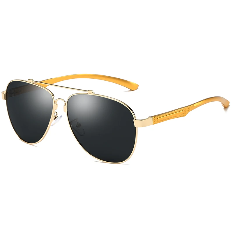 YDO TR90 гибкая рама поляризованных солнцезащитных очков Для мужчин сплав авиационные солнцезащитные очки UV400 летние солнцезащитные очки для вождения, зеркальные солнцезащитные очки - Цвет линз: C02 Gold Frame