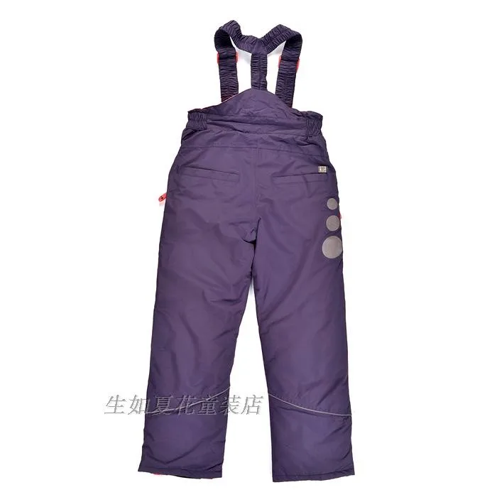 Зимние штаны для малышей 2 лет теплые зимние штаны с хлопковой подкладкой для девочек немецкая Брендовая детская Лыжная одежда Зимняя верхняя одежда для малышей - Цвет: Фиолетовый