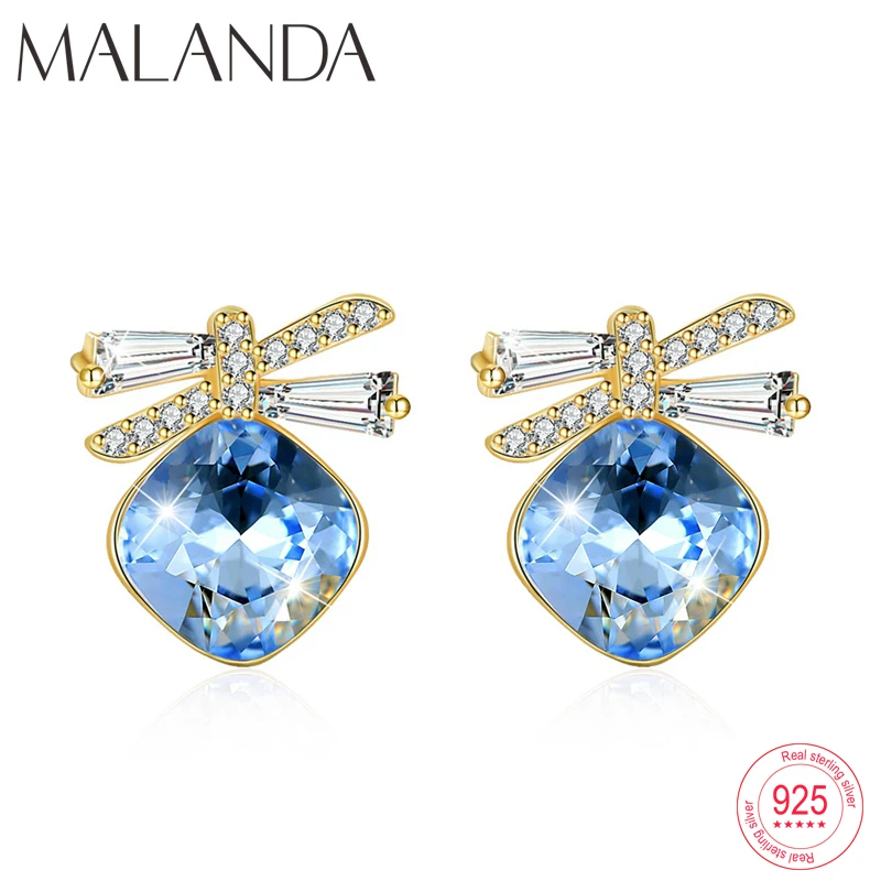 Серьги гвоздики женские круглые из серебра 925 пробы с