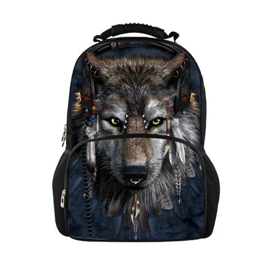 

Customized Wolf Men Backpack Male Travel Shoulder Bagpack bags, Adult Teen Boys School Bag Large Backpacks Mochila laptop bag