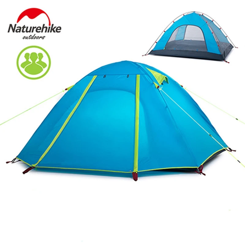 Outdoor 2-3 Person Hiking Camping Tent Ultralight Nylon Silicone Double-layer Waterproof 210T Tents Travelling Camping Equipment