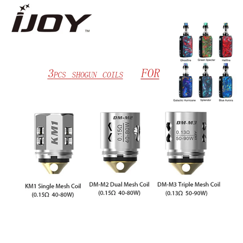 3 шт./лот оригинальная сменная катушка IJOY 0.15ohm KM1/0.13ohm DM M3/0.15ohm M2 для Ijoy Shogun