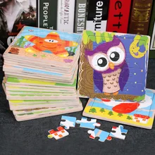 Buy Online Montessori Toys Educational Wooden Toys for Children Early Learning 3D Cartoon Animal Puzzles Kids Intelligence Math Jigsaw Best Offers