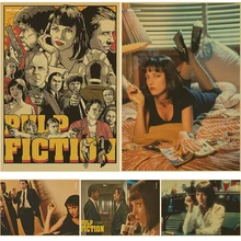 Pulp Fiction Posters Vintage Paper Retro font b anime b font poster poster Vintage Home Wall