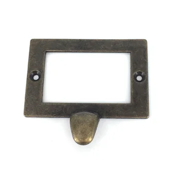 

Vintage Label File Name Card Holder cabinet Drawer Pulls Handle Library Card Catalog Classic Label Holder 73*62mm