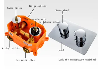 

Constant temperature mixed tap wall valve body dark installed cold hot main body control preflush embedded