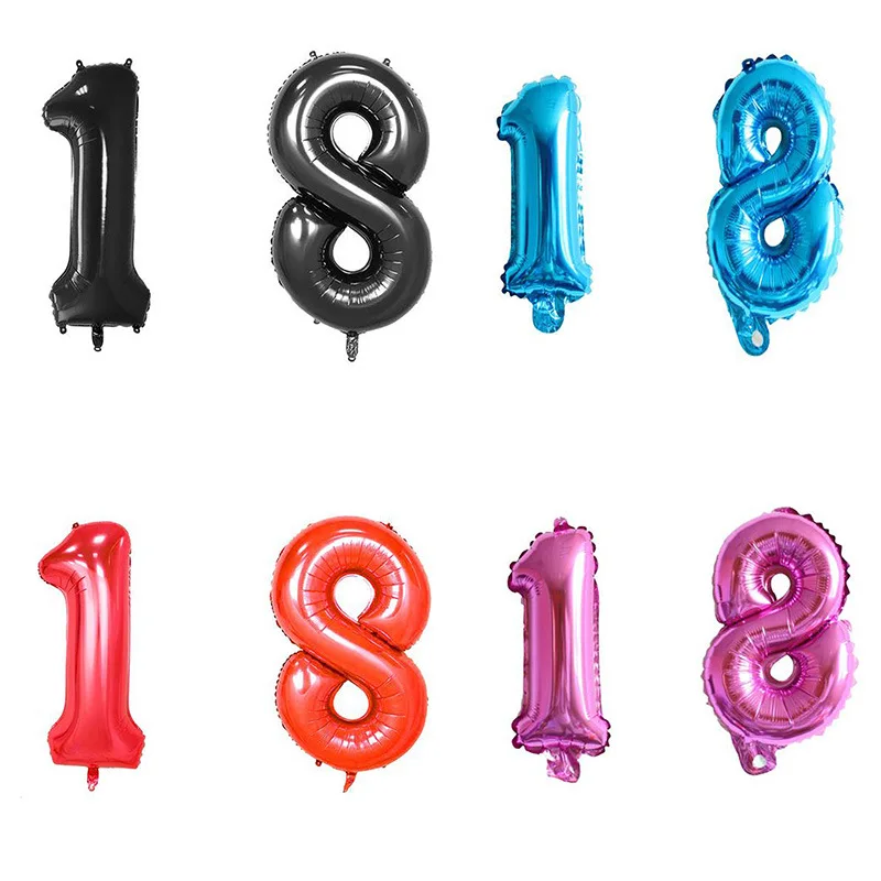 40 U0026 39 U0026 39 Gold Black Red Pink Gold Silver Number Balloon