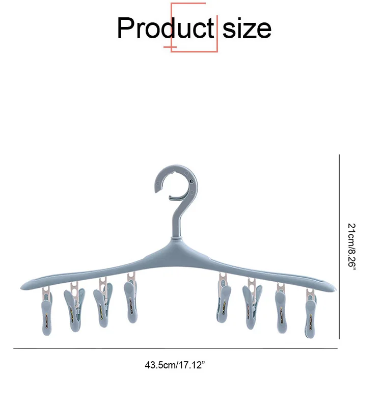 Ветрозащитные вешалки для сушки одежды с 8 зажимами, бытовые пластиковые вешалки для крючков, тканевый подвесной органайзер для дома, аксессуары