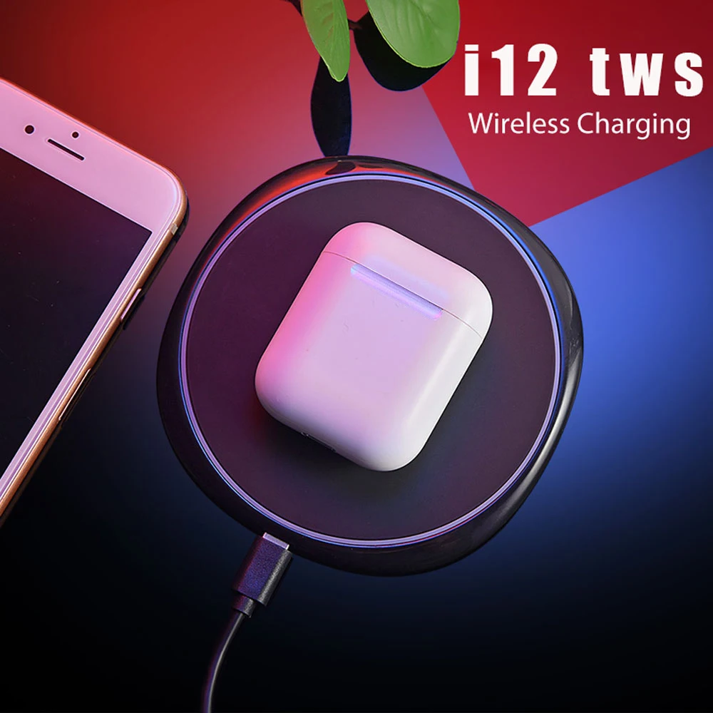 I12 наушники вкладыши tws с Беспроводной зарядки bluetooth Mini Bluetooth 5 0 спортивные True Touch