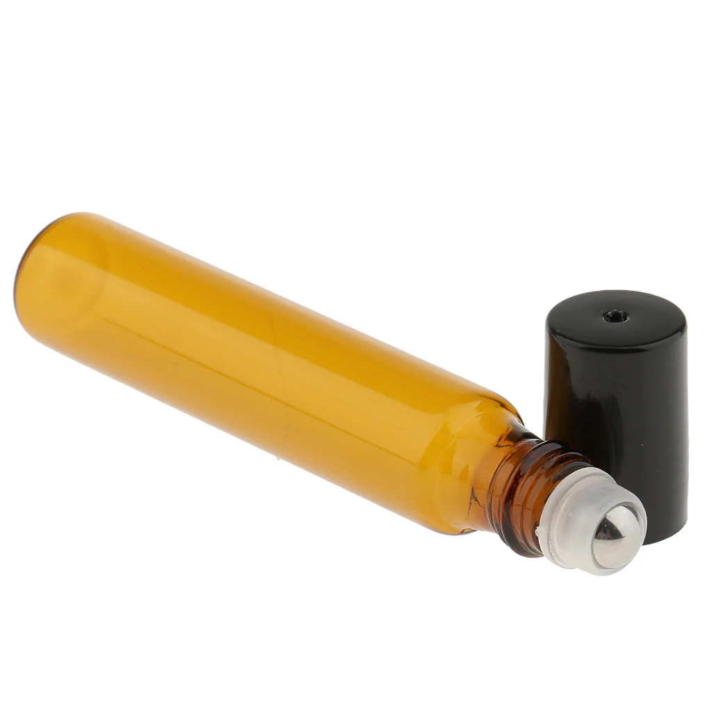 12x GLASS Essential Oils Perfume Refillable Empty Roller Ball Bottles 10ml Blue Yellow
