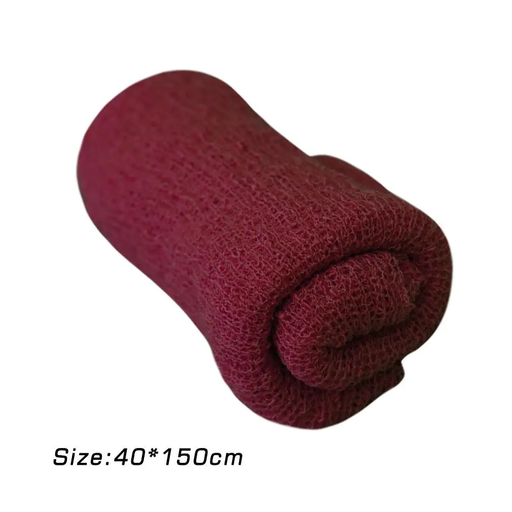 40*150 см детское одеяльце для новорожденных реквизит для фотосъемки эластичная вязаная пеленка полые обертывания s гамак фото пеленки одеяла - Цвет: Красный