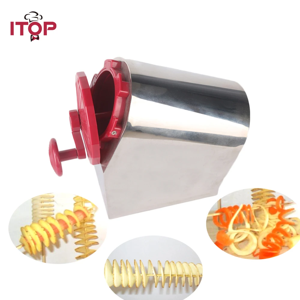 

ITOP Manual Stainless Steel Twisted Potato Slicer Spiral Vegetable Cutter French Fry