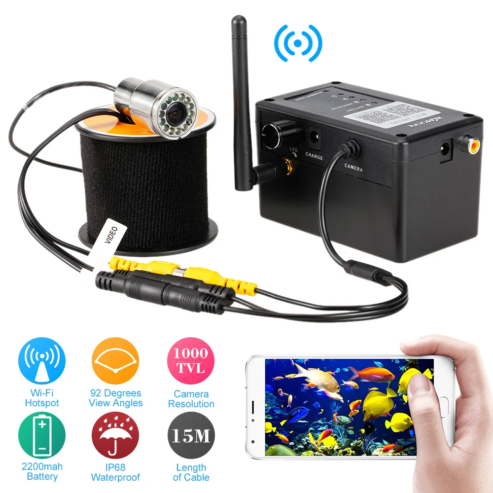 Buy KKmoon 15M WiFi Underwater Camera Fish Finder 1000TVL Phone APP Control