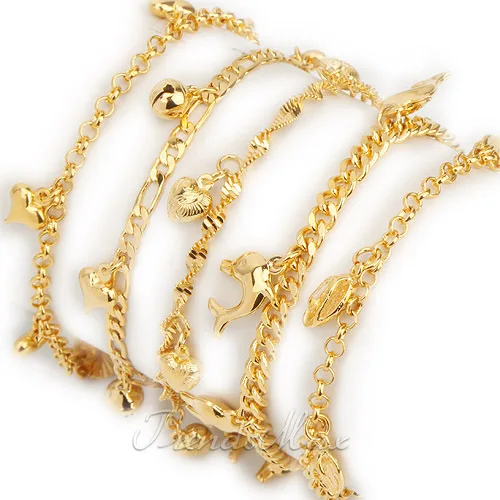 Womens S Bracelet 18k Gold Filled Charm Link Chain Womens S Bracelet 18k Gold Filled Charm Link Chain 18kgf Whole Jewelry Gift Gbw31