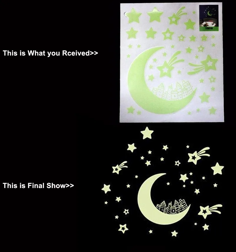 Romantic Night Light Glow DIY Moon Palace Stars Wall Stickers Kids Bedroom Living room Home Decor Decals Wallsticker (8)