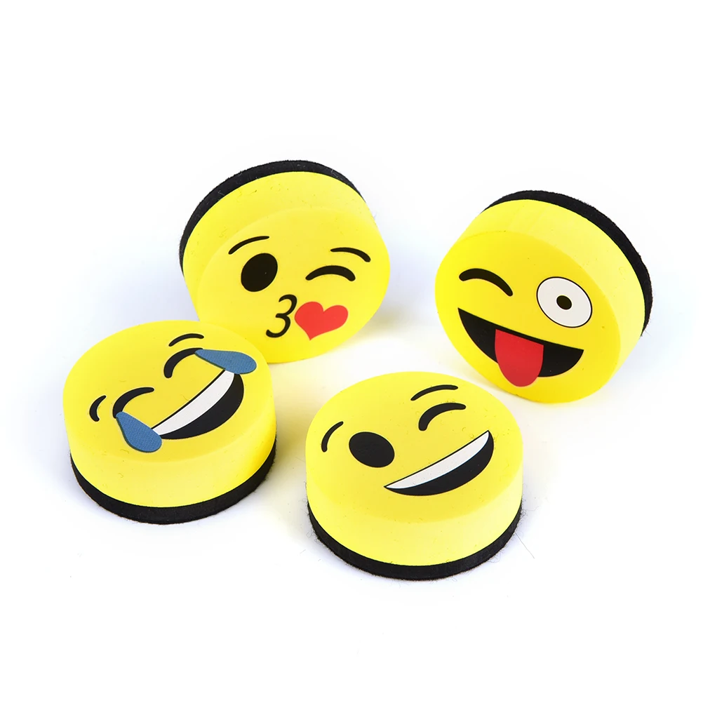 1Pcs Smile Face Whiteboard Eraser Magnetic Board Erasers Wipe Dry School Blackboard Marker Cleaner 4 Styles
