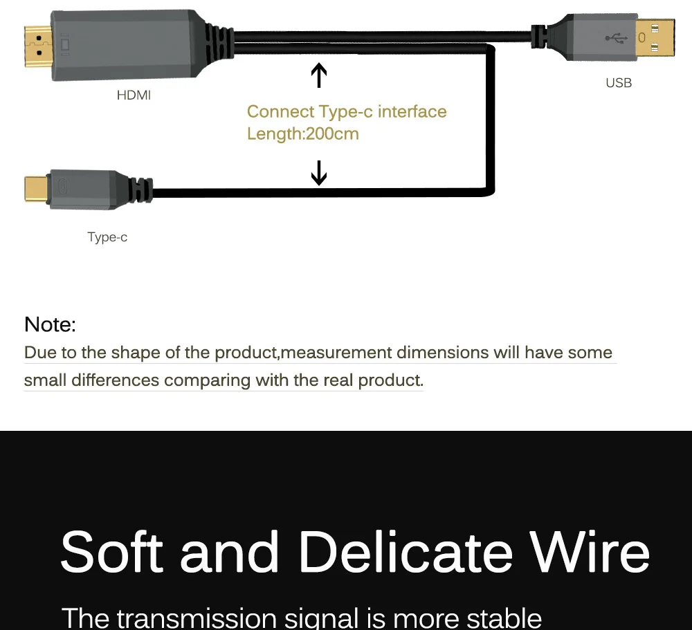 Высокое разрешение USB 3,1 тип-c кабель UHD USB-C HDMI конвертер с Умной зарядкой питания для Macbook компьютера huawei Matebook