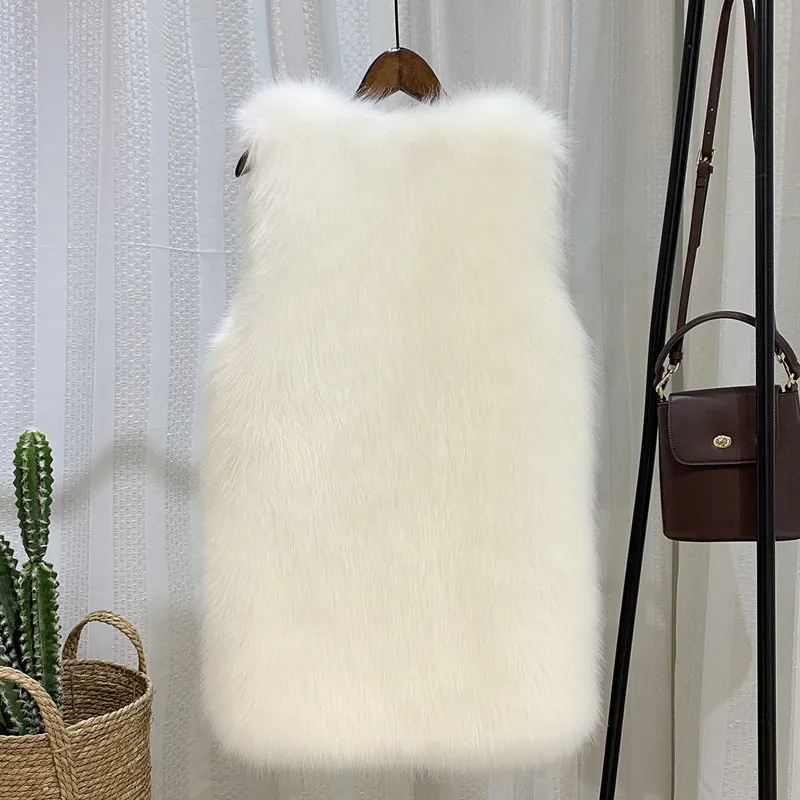 TESSCARA/осенне-зимняя женская длинная пушистая куртка из искусственного меха, жилет, Женская высококачественная искусственная верхняя одежда и пальто, большие размеры XS-3XL