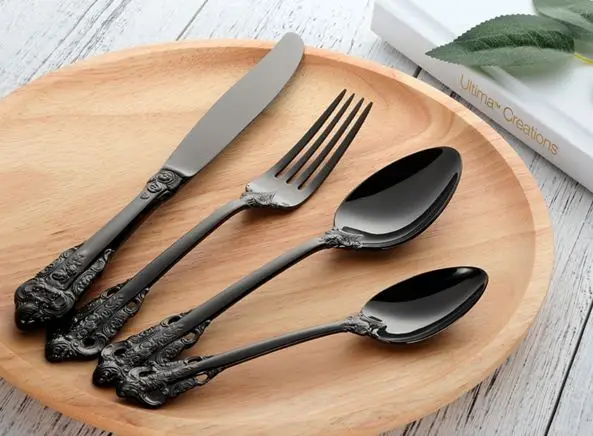 Design набор столовых приборов. Столовые приборы черные с золотым матовые. Столовые приборы davinci black sapporo. Stainless steel tableware ложки. Столовые приборы black.