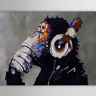 

Hand Painted Modern Oil Painting Abstract Gorilla Canvas Art Home Decoration Canvas Wall Pictures for Living Rooms No Frame