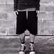 M~ 3XL Новая мужская одежда модные мешковатые промежности крест GD промежность Haren мужские хип хоп шорты плюс размер костюмы