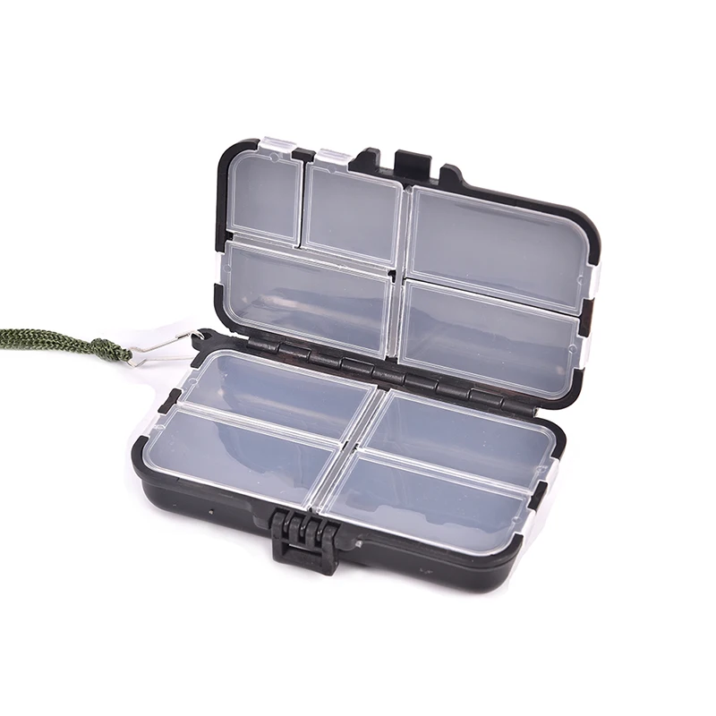 

9 Compartments Mini Double Sided Waterproof Fishing Tackle Box Lure Hook Bait Storage Holder Case Square Fishing Accessories 1PC