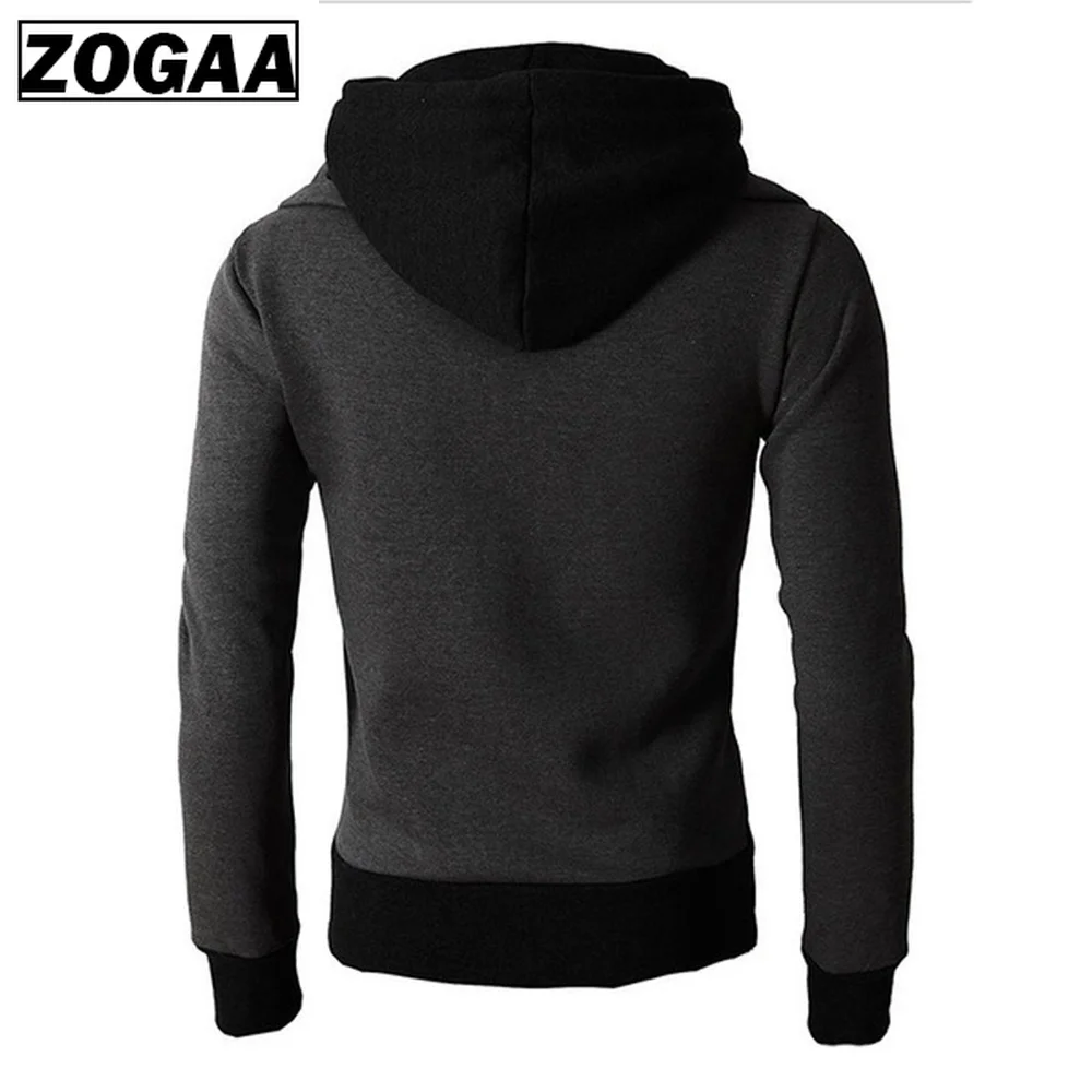 ZOGAA Men Spring Hoodies Slim Fit Streetwear Fake 2 Pieces Hooded Coat Plus Size Mens Hoodies