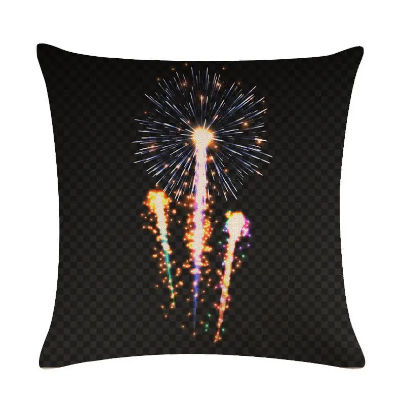 Colorful Fireworks Cushion Cover Linen 45*45 for Sofa Bed Couch Decor Black Pillowcase Living Room Home Decorative Accessories
