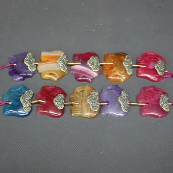 

(Kindgems Jewelry) Elephant Slice Beads, Rainbow Necklace Find Pendant , 2017 Free Super Popularity European Fashion Women Stone