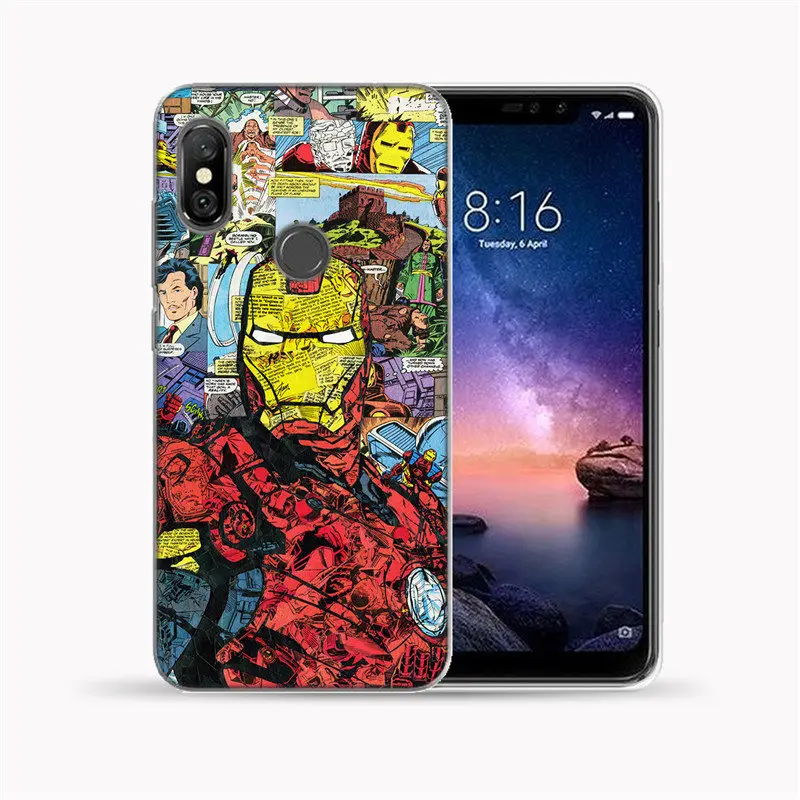 Для Xiaomi mi A1 A2 8 Lite 9 Pocophone F1 5X 6X крышка Капитан Америка, Железный человек, мягкий TPU чехол для Red mi 5 5A 6 Note 4 4X5 6 7 Pro - Цвет: 10