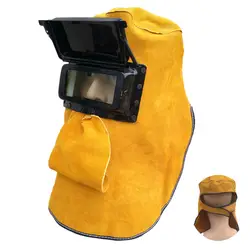 Сварочный защитную маску на головке Автоматическое затемнение линзы сварщика коровьей безопасности маска для лица аргонно-дуговая сварка