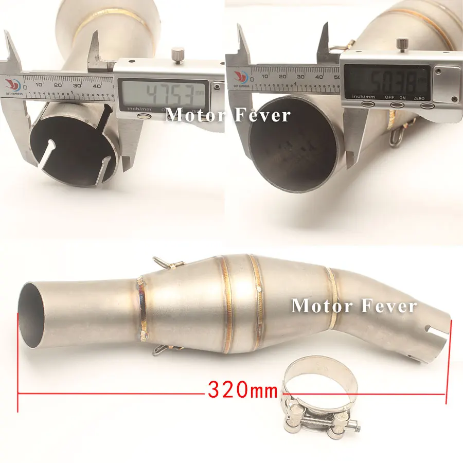 Adaptador medio enlace de Escape de la motocicleta de la tubería de conexión silenciador Clarm escapar para Benelli 300 sistema de Escape Moto Accesorios